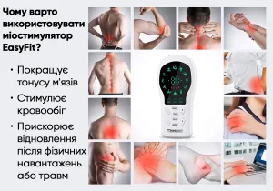 Миостимулятор с подогревом EasyFit Pro ActivePulse импульсный массажер для мышц + чехол