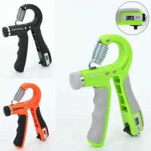 Еспандер кистьовий Ножиці пружинний регульований 5-60 кг з лічильником Сірий