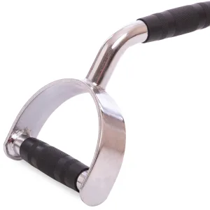 Curved pull-down handle with wide parallel grip for cable machine