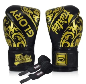 Боксерські рукавиці Fairtex BGVG2 Velcro Black 12 унцій (бинти в комплекті)
