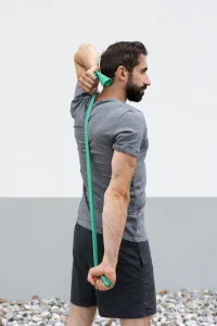 Стрічка-еспандер для фітнесу та реабілітації U-POWEX Fitness band 0,5мм. (9,1 кг) Green