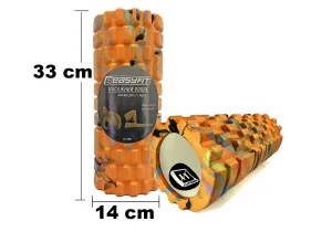 Масажний ролик EasyFit Grid Roller 33 см v.1,1 Multi Помаранчевий