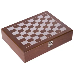 Набір настільних ігор у дерев'яному кейсі 2 в 1 шахи покер TD202309