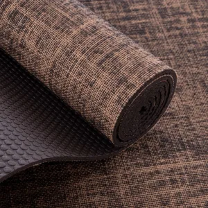 Килимок для йоги джутовий (Yoga mat)BRO 183 см 68 см 4 мм коричневий