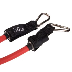 Еспандер трубчастий для фітнесу з карабіном 6х13х1200 мм навантаження 13,5 кг червоний