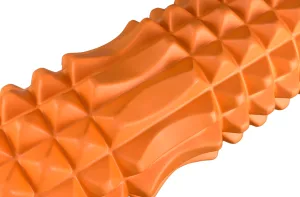 Масажний ролик EasyFit Grid Roller 33 см v.1,2 із заглушками з обох сторін оранжевий