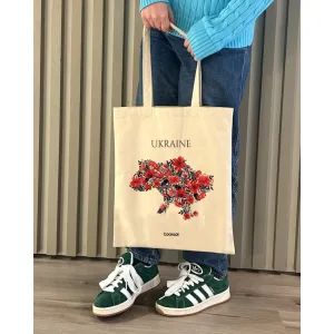 Екошопер BookOpt BK4008 Ukraine маки бежевий