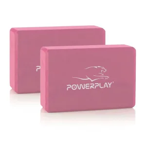 Блок для йоги 2 шт. (пара) PowerPlay 4006 Yoga Brick EVA рожеві