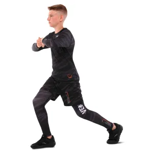 Костюм компресійний дитячий рашгард лонгслів штани та шорти VNM UFC FIGHT WEEK 2XS-L, чорний-сірий 9540B-9640B-V5031 L