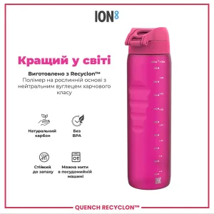 Пляшка для води ION8 1000 мл. (ЕКО пляшка) BPA Free, Pink