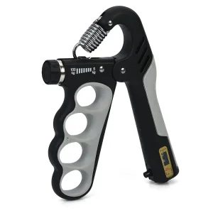 Еспандер кистьовий пружинний з лічильником та регульованим навантаженням 5-100 кг Чорний-Сірий