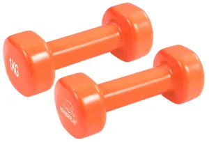 Гантелі вінілові PowerPlay 4125 Achilles 2*1 кг. помаранчеві (пара - 2шт.)