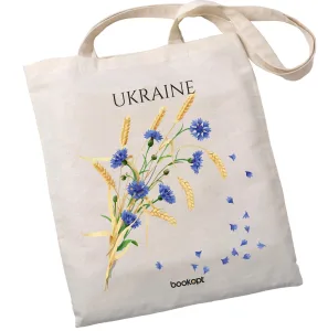 Екошопер BookOpt BK4020 Ukraine волошки і колоски бежевий