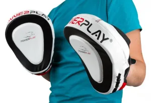 Лапи боксерські PowerPlay 3042 чорно-білі PU [пара]