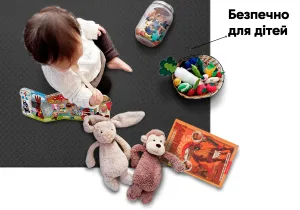 Татамі мат EasyFit 8 шт (30х30х1 см) хвіст ластівки чорний