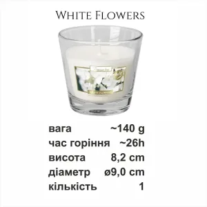 Свеча в стеклянном стакане белые цветы
