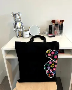 Екошопер BookOpt ВК4058 ведмедик (квіткові мрії) чорний