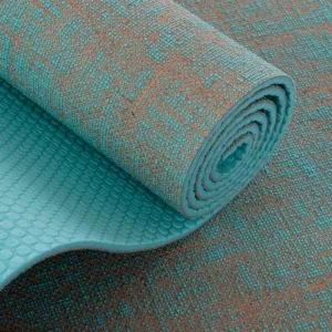 Килимок для йоги джутовий (Yoga mat)LB 183 см 68 см 4 мм блакитний