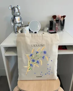 Екошопер BookOpt BK4020 Ukraine волошки і колоски бежевий