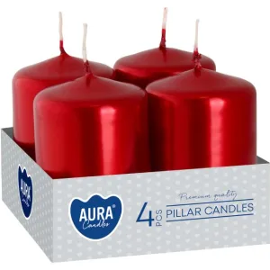 Набір свічок 4шт циліндр червоний металік Sw40/60-230