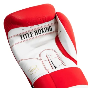 Рукавички Боксерські рукавиці TITLE Boxing Pro Style Leather 3,0 Red/White 12 унцій (бинти 4м. в комплекті)