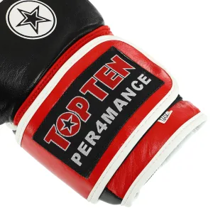 Рукавички боксерські шкіряні TT PERFORMANCE 10-14 унцій чорно-червоний 14