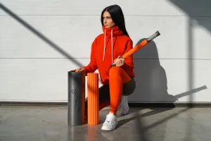 Массажный ролик роллер набор 3 в 1 PowerPlay 4022 Therapy Roller чёрно-оранжевый