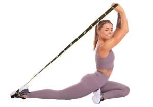 Еспандер стрічка EasyFit з петлями для тренувань жовтий (MEDIUM)