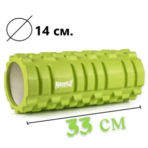 Масажний ролик (роллер) PowerPlay 4025 Massage Roller зелений 33x14 см