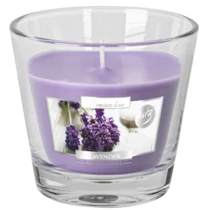Свічка в скляному стакані Bispol лаванда (SN 90-79)