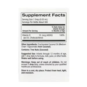 Liquid Vitamin D3 for Babies 10 мкг (400 IU) - 10 мл