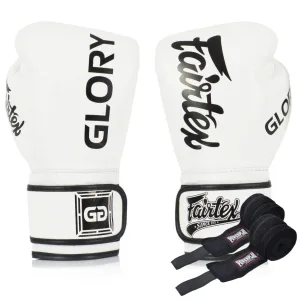 Боксерські рукавиці Fairtex BGVG1 White 10 унцій (бинти в комплекті)