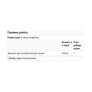Green Tea Leaf 450 мг - 100 капсул