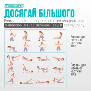 Гумові кільця для фітнесу EasyFit набір 5 шт