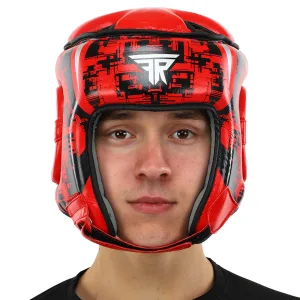 Шолом боксерський відкритий шкіряний FISTRAGE FURIOUS Червоний L