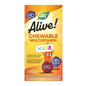Alive! Children's жувальні Multivitamin - 120 таблеток Апельсин і Ягода