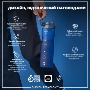 Пляшка для води ION8 1000 мл. (ЕКО пляшка) BPA Free, Navy