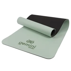 Килимок для фітнесу та йоги Sport TPE+TC 6 мм - М'ятний - чорний