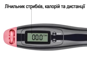 Швидкісна скакалка з лічильником EasyFit чорний-рожевий