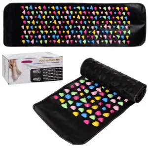 Килимок ортопедичний масажний аплікатор з камінням 120 см 35 см чорний