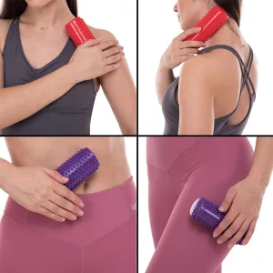 Масажний циліндр EasyFit Spindle з шипами фіолетовий