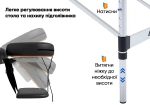 Massage table EasyFit ZenRest-2 folding couch black with cover