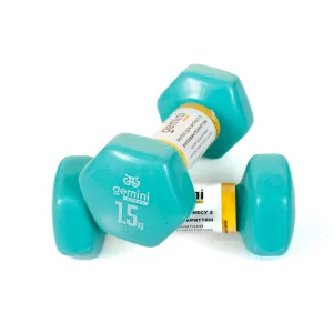 Гантелі Sport для фітнесу з вініловим покриттям 2 шт по 1.5 кг GSD-1.5CYAN