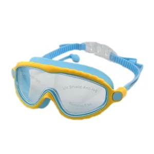 Окуляри для плавання Conquest дитячий блакитно-жовтий