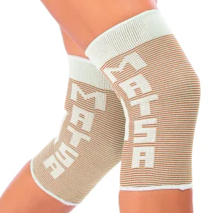 Наколінник еластичний бандаж MATSA 2 шт L - Білий/Бежевий