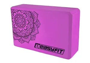 Блок для йоги EasyFit EVA з малюнком фіолетовий