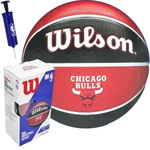 М'яч баскетбольний в подарунковій коробці + насос Wilson NBA TEAM TRIBUTE BSKT CHI BULLS S розмір 7 WZ4021501 XP Оригінал