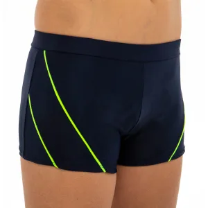 Плавки боксери для хлопчиків для плавання вік 6-10років темно-синій-салатовий 8