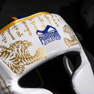 Боксерський шолом Phantom Muay Thai Full Face White Gold (капа в комплекті) універсальний