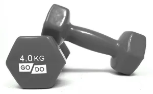Гантелі для фітнесу з вініловим покриттям GoDo 2 шт по - 4 кг Сірі GD-4.0 Сірий